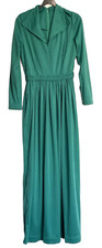 Vintage maxi dress green long evening gown bridesmaids 1970s 1980s Bust 40 inch