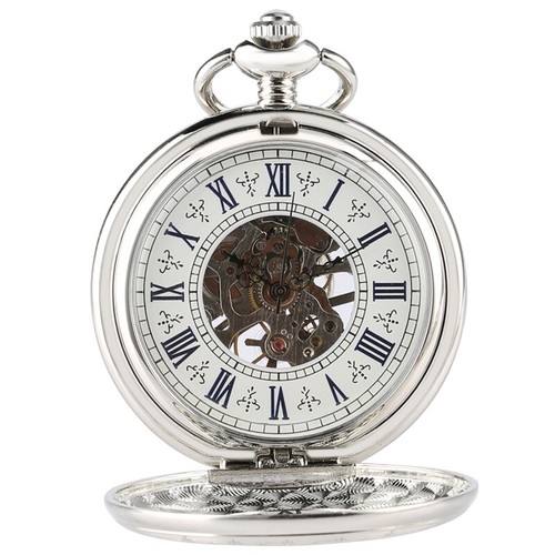 Men silver mechanical pocket - men's,