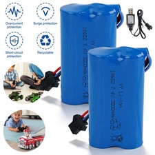 2x 7.4V Rechargeable 3000mah