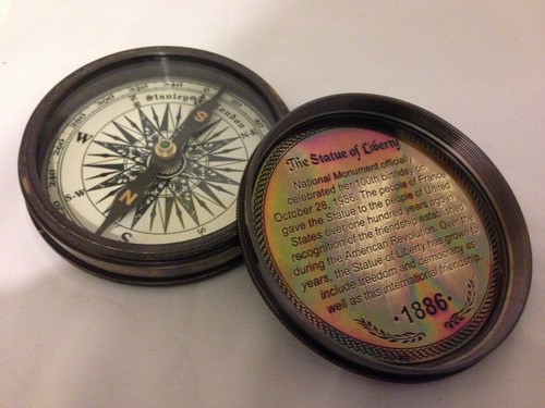 Pocket brass compass nautical - compass,