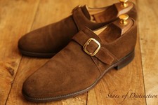 Loake Paisley Brown Suede Brass Monk Buckle Shoes Men's UK 10 US 11 EU 44