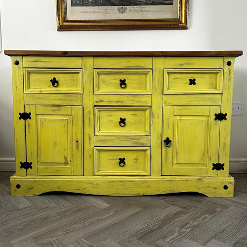 Distressed yellow wooden - distressed,