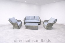 5 Seater Grey Rattan Patio Set