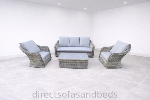 Seater grey rattan patio set - seater,