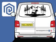 LARGE Bear Mountain Decal For Campervan Van Caravan Sticker Graphic Forrest