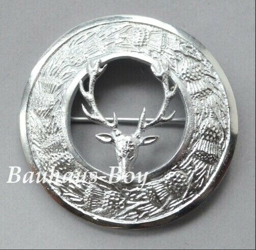Kilt plaid brooch stag - plaid, head