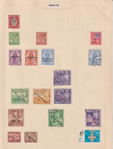 Malta stamps pages - on,