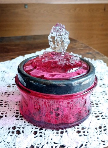 Large antique cranberry glass - antique,