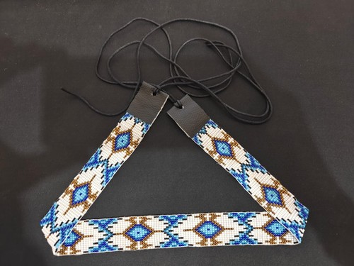 Beaded hat band geometric - beaded,