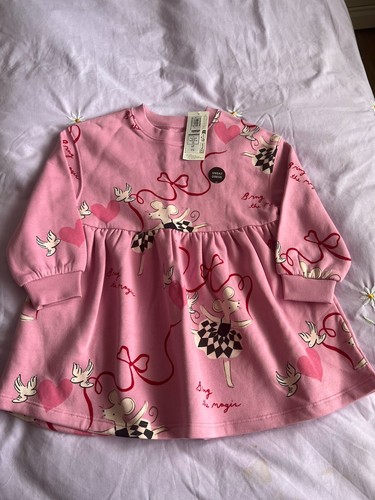 Girls sweat dress rose - m&s,