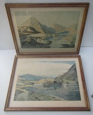 2 x Vintage William Heaton Cooper Prints - Evening Wastwater & Rydal Water