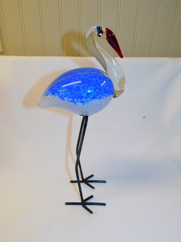 Vtg blue heron stork bird - bird, art