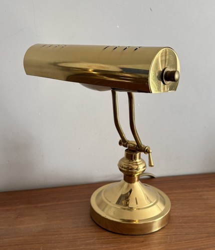 Vintage brass bankers lamp - vintage,