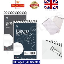 3 x 80 PAGE SHORTHAND PAD NOTEBOOK REPORTERS PAD NOTEPAD SPIRAL BOOKS 8 x 5”