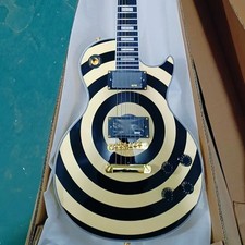 LP Zakk Wylde Yellow Bullseye Electric Guitar HH Pickup Mahogany Body 6Strings