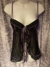 Per Lei Black Sheer Babydoll