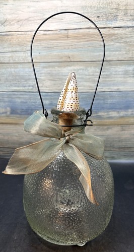 Vintage textured glass bee fly - glass,