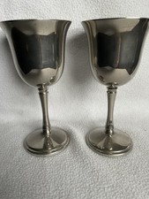 Two Matching Silver Plated Wine Goblets