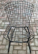 Premier Housewares Black Metal Grid Frame Wire Chair. Garden, patio or indoor