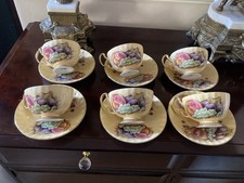 Aynsley Orchard Gold Cups & Saucers Oban design  X6