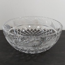Large Serving Display Crystal Bowl Table Centrepiece Cut Glass Patterns Heavy