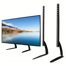 Universal Table Top TV Stand Premium Adjustment Leg Stand Black for 27-55" Panel