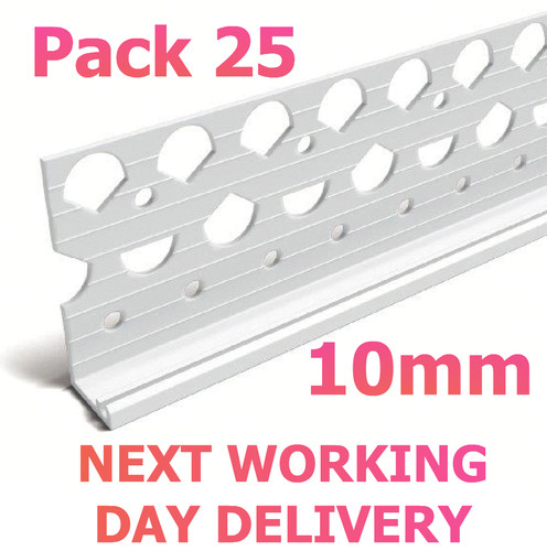 10mm pvc white stop render - white,