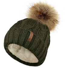 SOFT CABLE KNIT HAT FLEECE