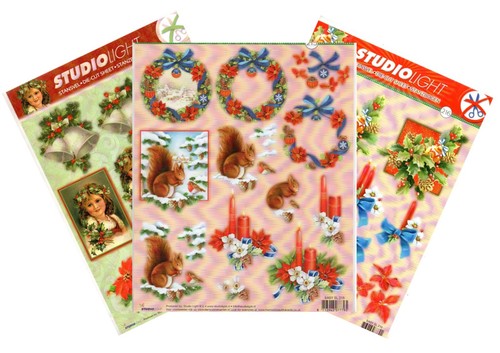 Christmas die cut decoupage - 3d,