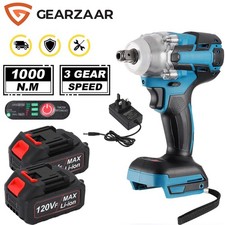 1000Nm 1/2" Cordless Electric Impact Wrench Drill Gun Ratchet Driver w/ Battery