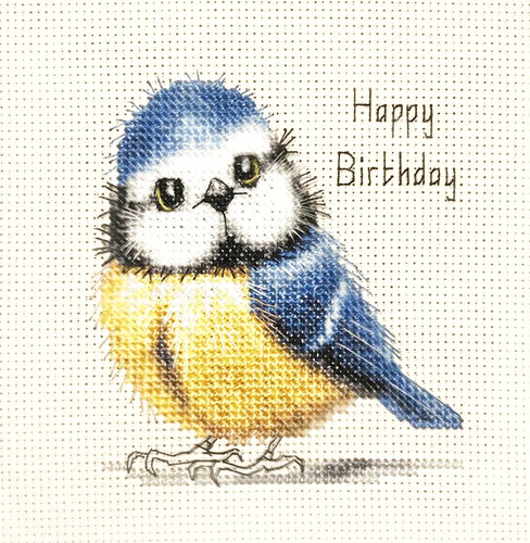 Blue tit counted - cross, stitch