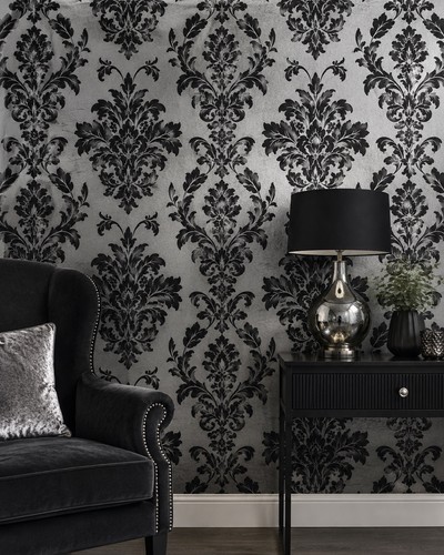 Arthouse vintage damask black - vintage,