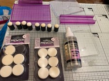 Blending sponges, finger dabbers, stamp cleaner, acrylic/holders job lot ST4154