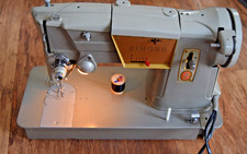 Vintage Heavy Duty SINGER 328K All Metal Sewing Machine w/ pedal light Working