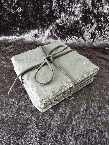 Black square slate - slate, coasters