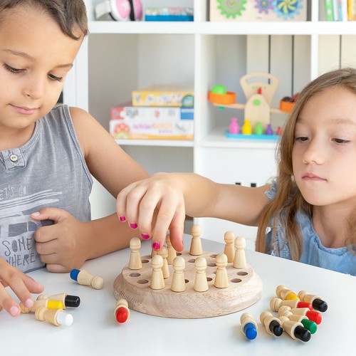 Wooden memory game chess taeda - wooden,