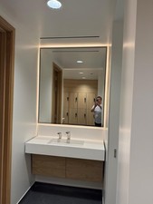 chrome metal framed wall