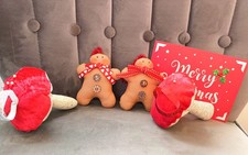 Handmade christmas mushrooms and gingerbread men decoration