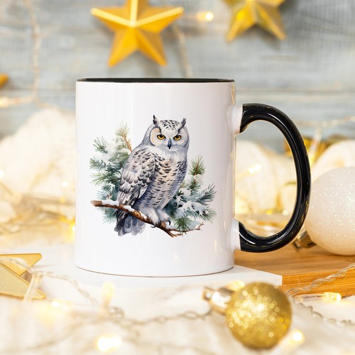 Watercolor snow owl - watercolor,