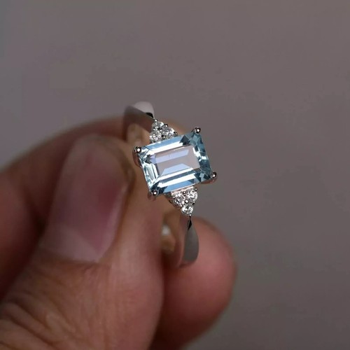 Natural aquamarine ring 925 - natural,