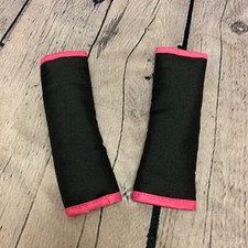 Universal Stroller or Pushchair Strap Covers Chest Pads Black & Pink