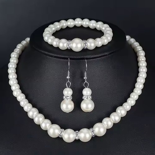 Pearl necklace bracelet - pearl,