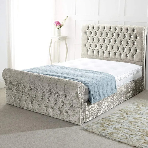 Double sleigh bed - sleigh, chesterfield