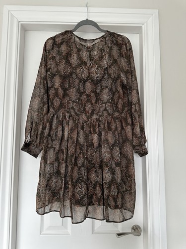Zara brown animal print smock - brown,