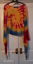 Dark Star Boho Multi Coloured Tie Dyed Long Sleeved Top New