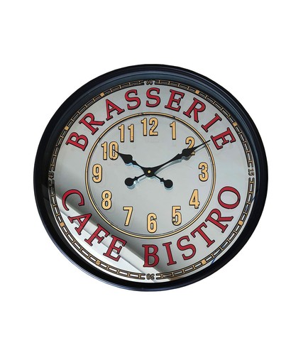 60cm black metal wall clock - wall,