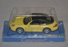 CARARAMA / HONGWELL - PORSCHE 911 CABRIOLET SPORTS CAR - YELLOW - 1:72 SCALE