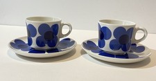 ARABIA FINLAND Aurinko Coffee Cup And Saucer Esteri Tomula Lot Of 2 Vintage
