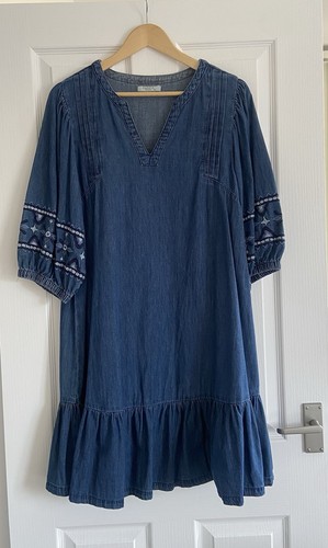 Size denim smock dress - denim,