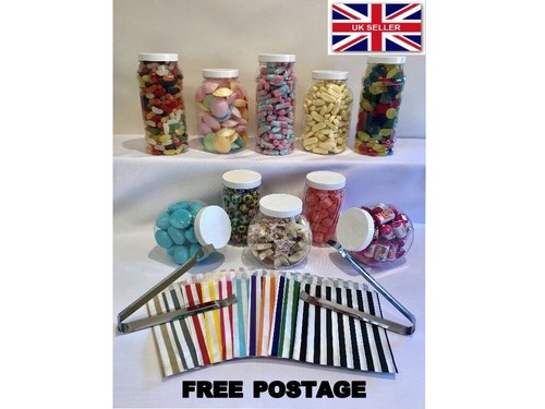 Mixed plastic sweet jars - mixed,